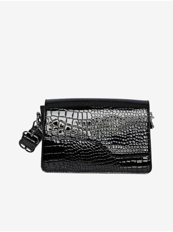 Pieces Black Women's Crossbody Handbag with Crocodile Pattern Pieces Bunna - Women
