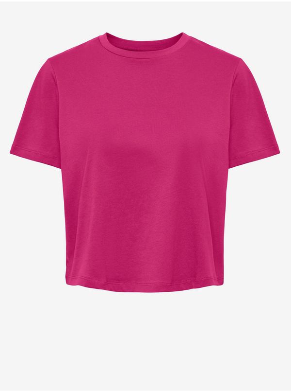 Pieces Dark Pink Women's Basic Crop Top Pieces Rina - Women