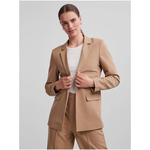 Pieces Light brown women's striped jacket Pieces Bossy - Ladies