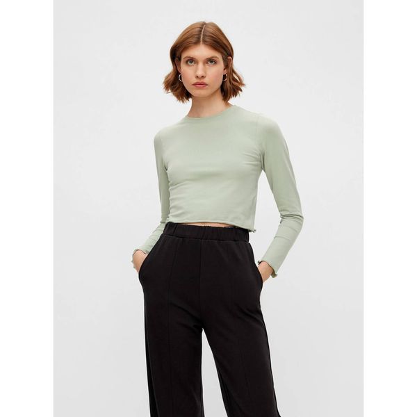 Pieces Light Green Crop Top Pieces Maddi - Women