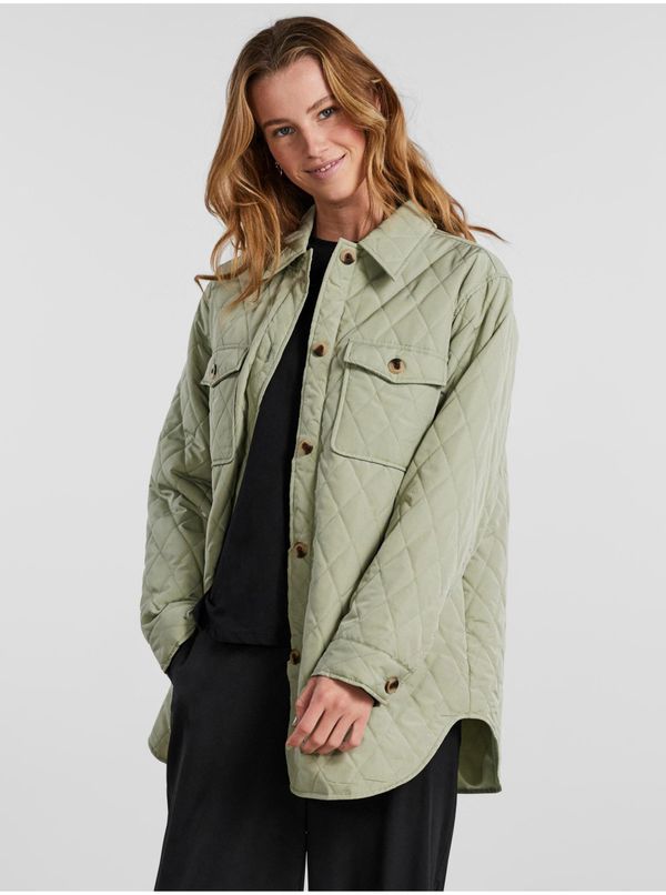Pieces Light Green Ladies Quilted Shirt Jacket Pieces Taylor - Women