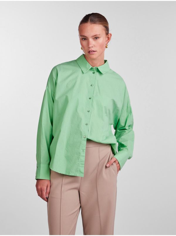 Pieces Light Green Ladies Shirt Pieces Tanne - Women