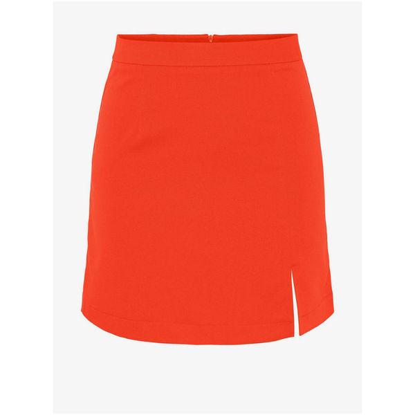 Pieces Orange Ladies Mini Skirt with Slit Pieces Thelma - Women