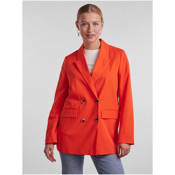 Pieces Orange Ladies Oversize Jacket Pieces Thelma - Women