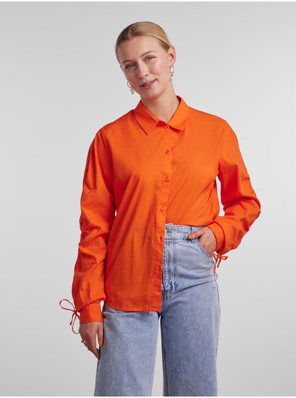Pieces Orange Ladies Shirt Pieces Brenna - Women
