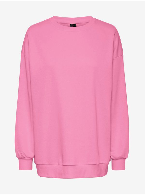 Pieces Pink Women Oversize Sweatshirt Pieces Chilli - Women
