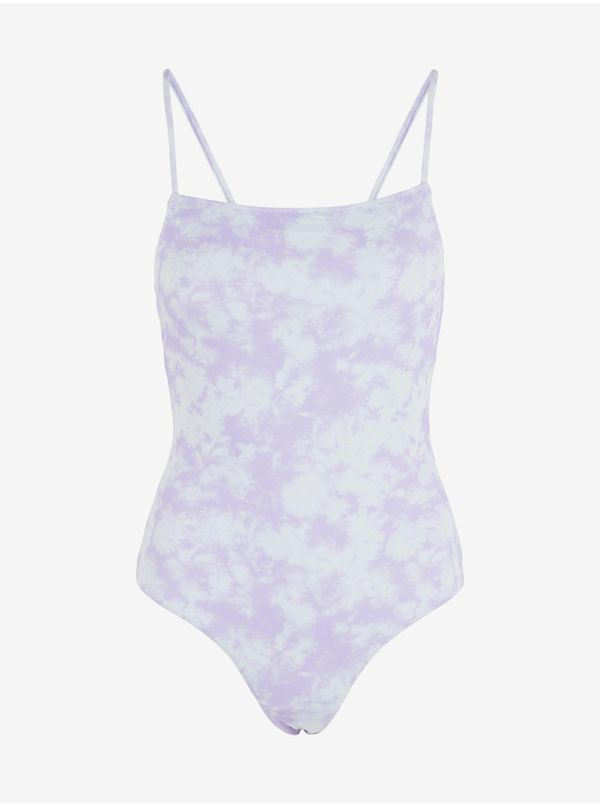 Pieces Purple-White Patterned One Pieces Vilma Swimwear - Women