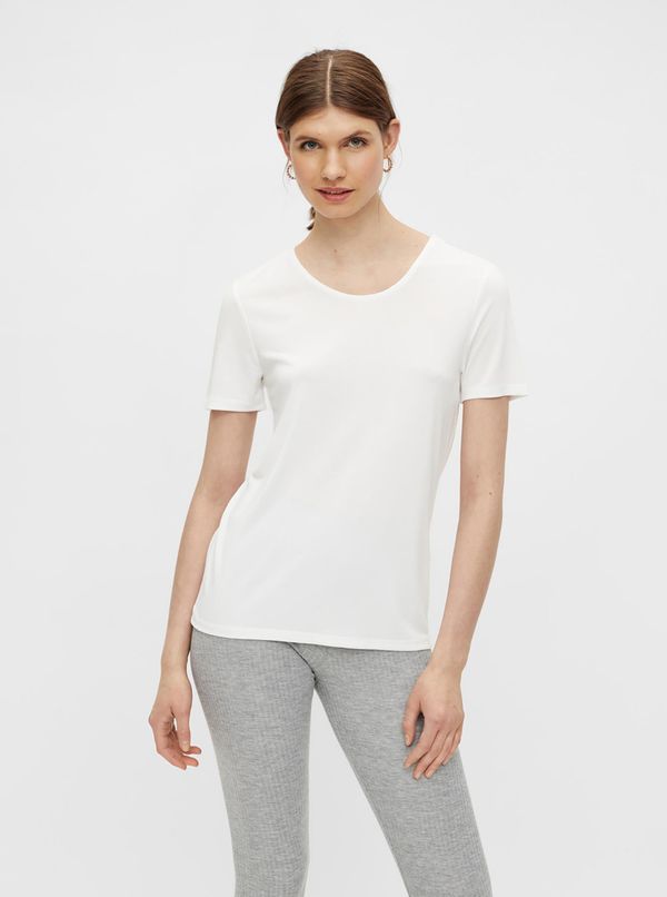 Pieces White Basic T-Shirt Pieces Kamala - Women