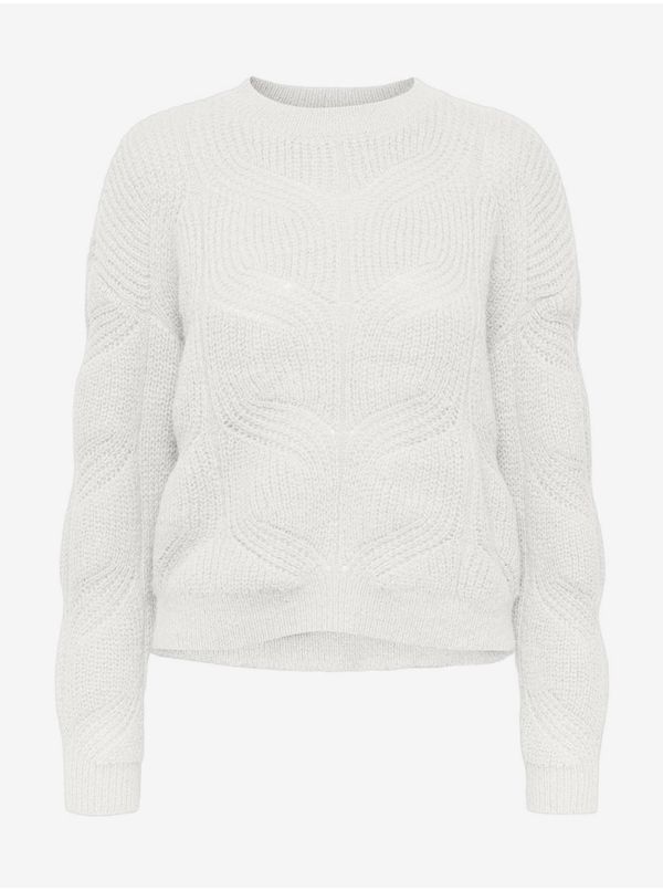 Pieces White Braided Sweater Pieces Cornelia - Women