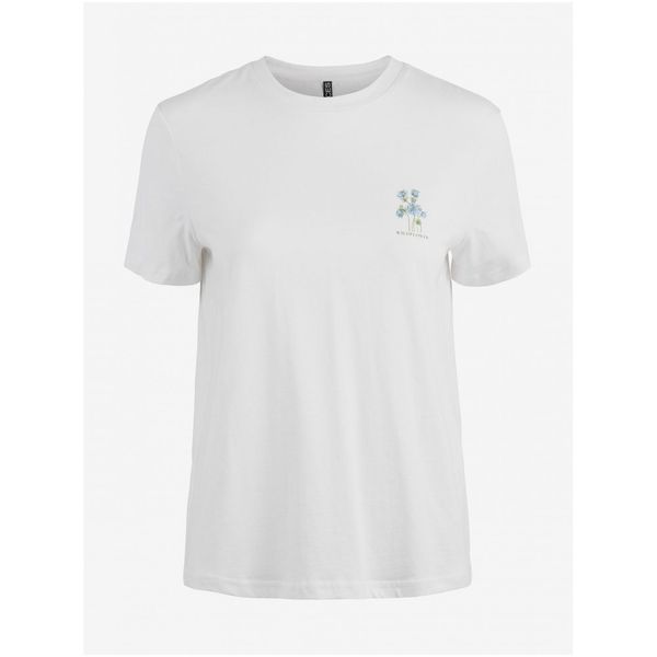 Pieces White T-Shirt Pieces Sappa - Women