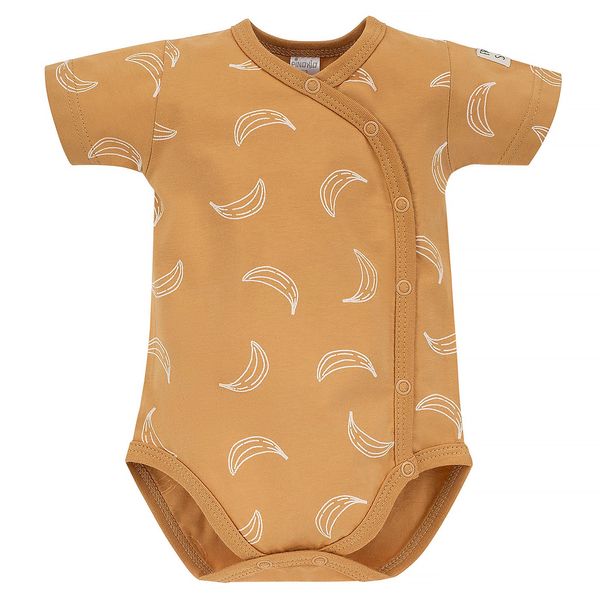 Pinokio Pinokio Kids's Free Soul Shortsleeve Buttoned Bodysuit Yellow/Print