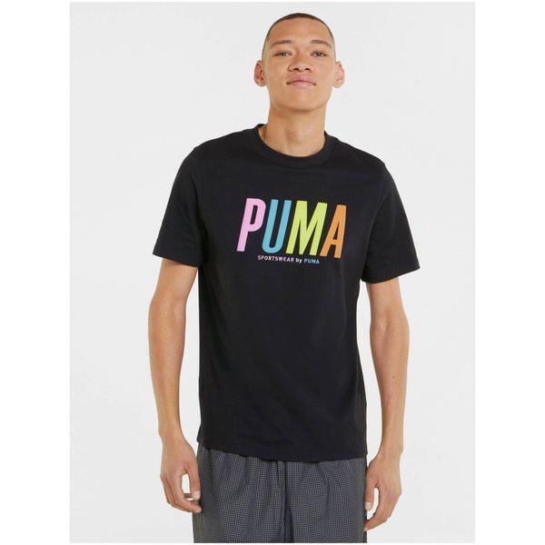 Puma Black Men's T-Shirt with Puma Graphic Print - Men's