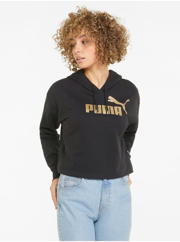 Puma Black Women's Patterned Cropped Hoodie Puma - Women