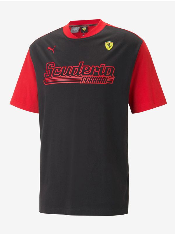 Puma Red and Black Mens T-Shirt Puma Ferrari Race Statement - Men