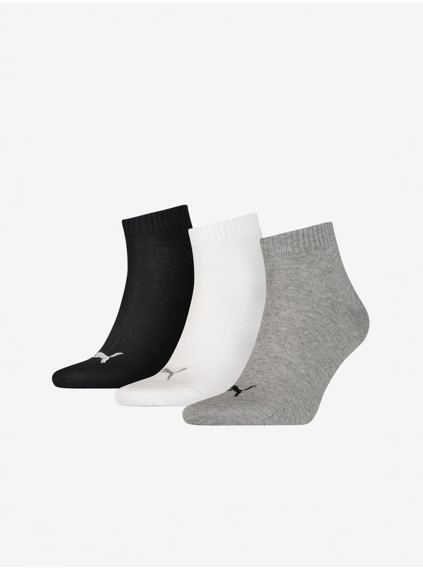 Puma Set of three pairs of socks in gray, white and black Puma - Men