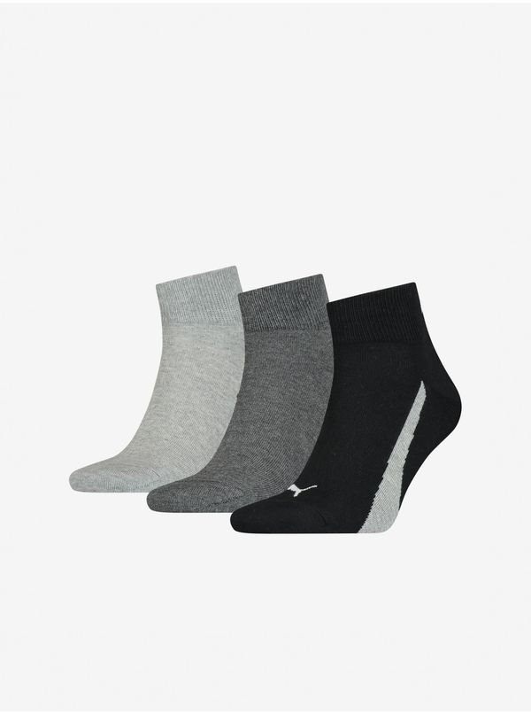 Puma Set of three pairs of socks in Puma grey and black - Men