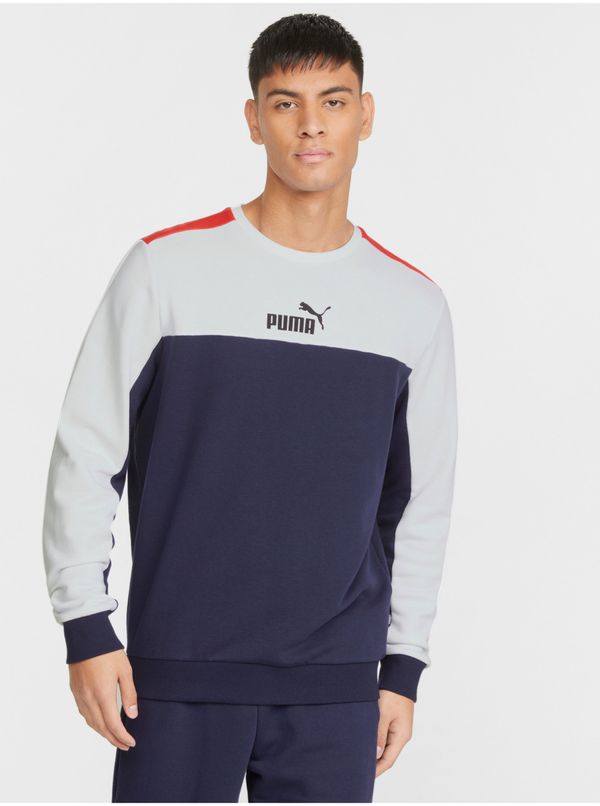 Puma White-Blue Men's Sweatshirt Puma Essentials - Men's