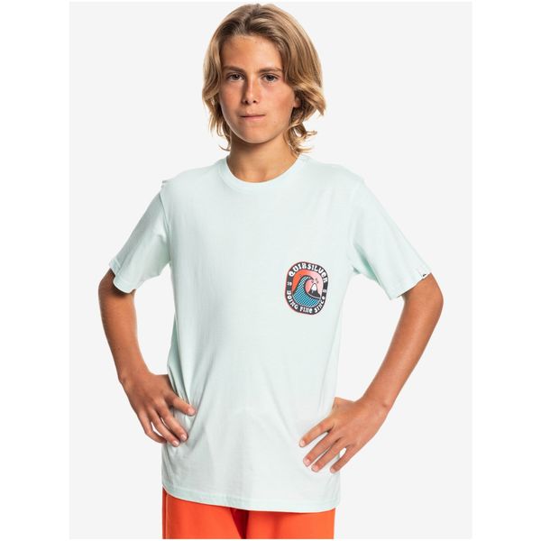 Quiksilver Light Blue Boys' T-Shirt with Quiksilver Another Story Print - Boys