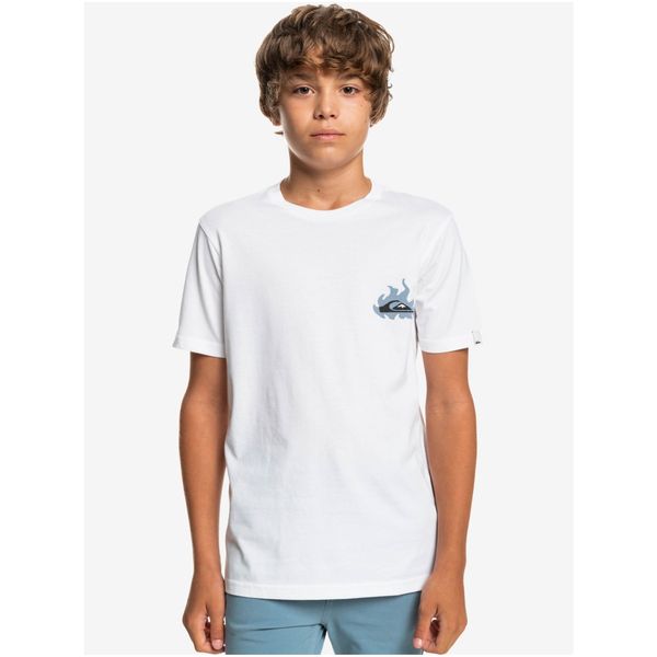 Quiksilver White Boys' T-Shirt with Quiksilver Hells Yeah Print - Boys