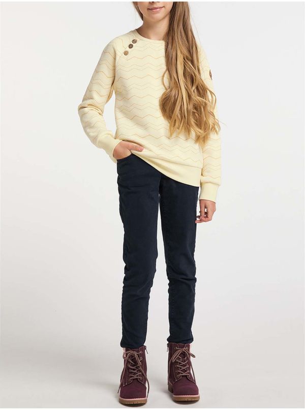 Ragwear Light Yellow Girl Patterned Sweatshirt Ragwear Darinka Chevron - Girls