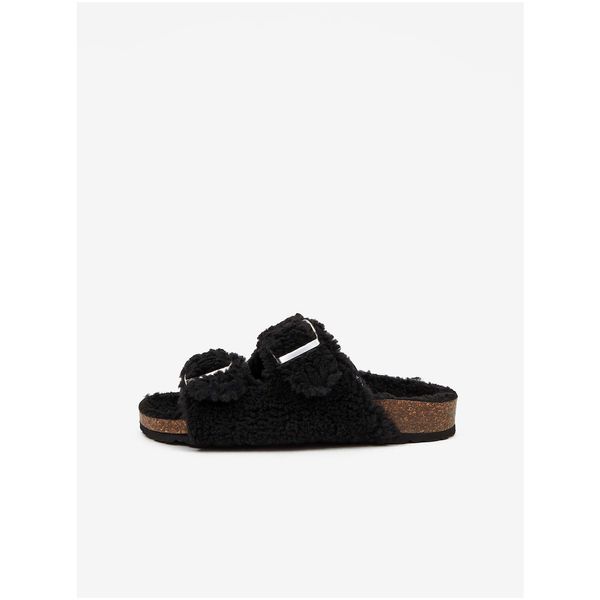 Replay Black Women's Slippers with Artificial Fur Replay - Women