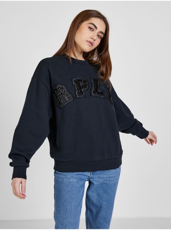 Replay Dark blue women's sweatshirt with Replay inscription - Women