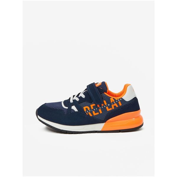 Replay Orange-Blue Kids Sneakers with Suede Details Replay - Girls