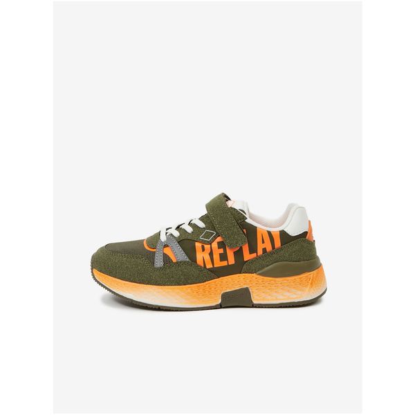 Replay Orange-green children's sneakers with details in suede Replay - Girls