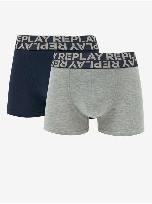 Replay Set of two men's boxers in black and light gray Replay - Men's