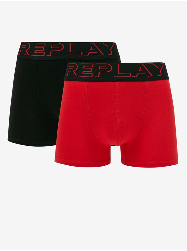 Replay Set of two men's boxers in red and black Replay - Men's