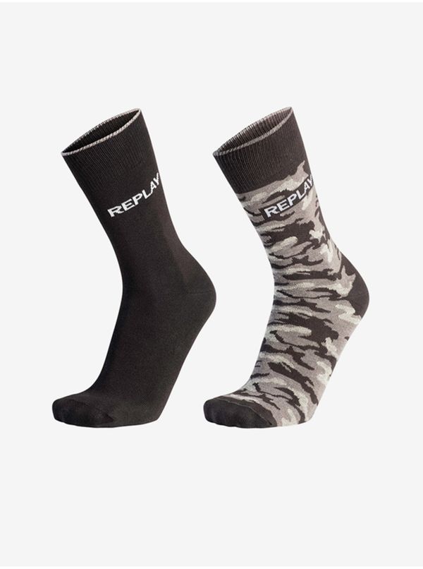 Replay Set of two pairs of socks in black and gray Replay - Men