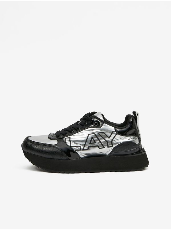 Replay Silver and Black Womens Sneakers Replay - Women