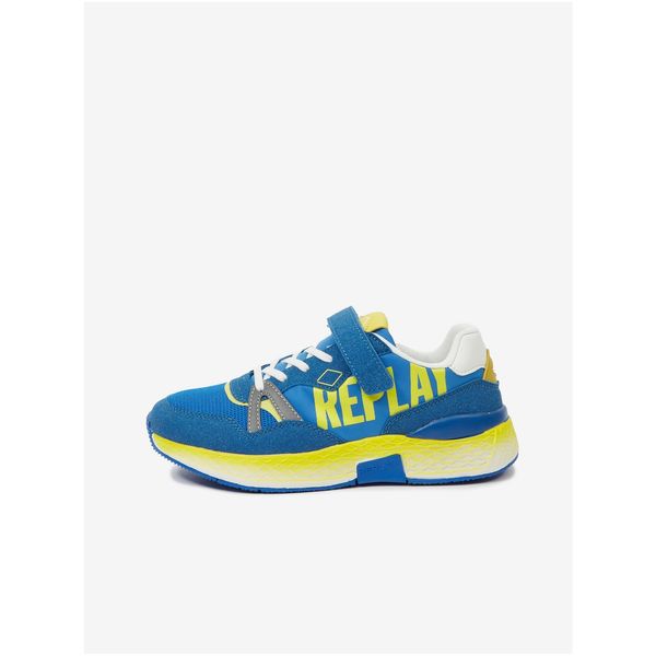 Replay Yellow-blue children's sneakers with details in suede Replay - Girls