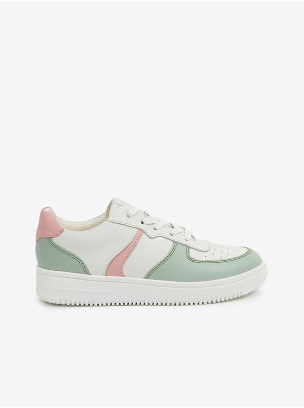 Richter Green-white girly leather sneakers Richter - Girls