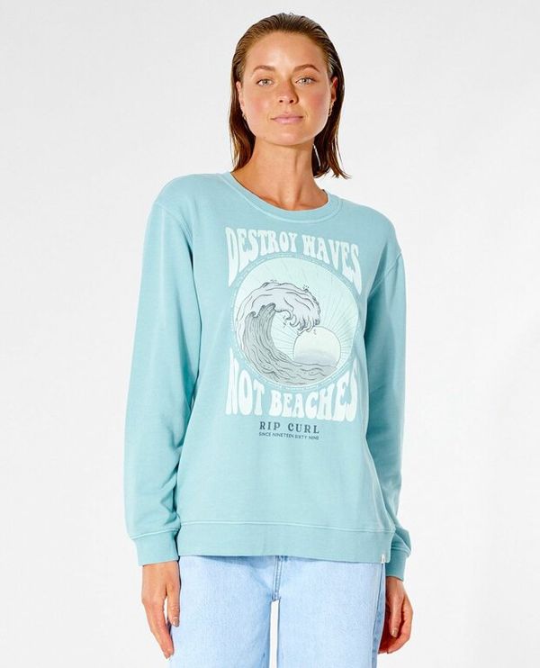 Rip Curl Sweatshirt Rip Curl DESTROY WAVES CREW Teal