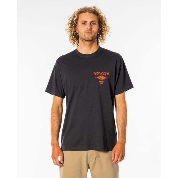 Rip Curl T-shirt Rip Curl FADE OUT ICON TEE Washed Black