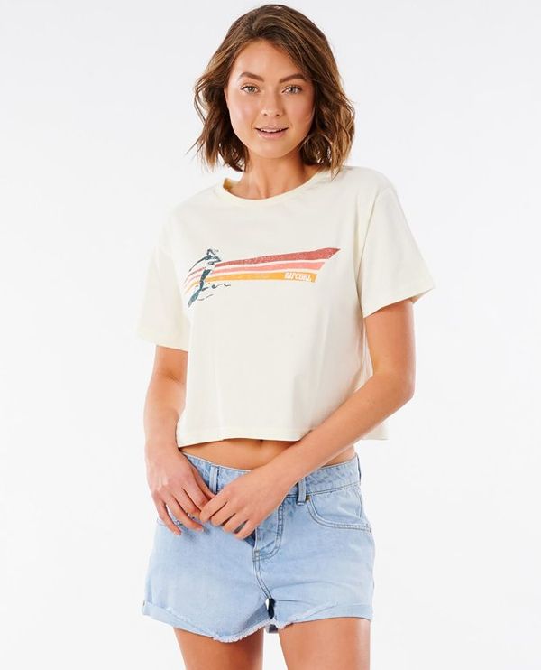 Rip Curl T-shirt Rip Curl GOLDEN STATE CROP TEE Bone