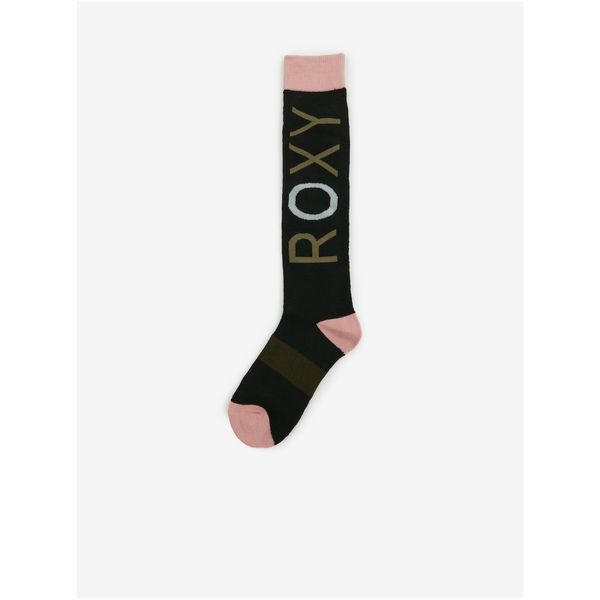 Roxy Pink and Black Womens Socks Roxy - Women