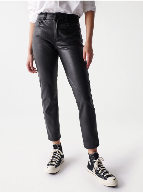 Salsa Jeans Black Women's Skinny Leatherette Trousers Salsa Jeans Nappa - Women