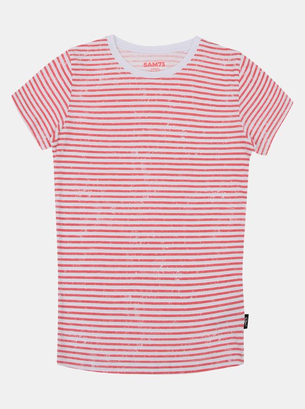 SAM73 Pink-and-white girly striped t-shirt SAM 73