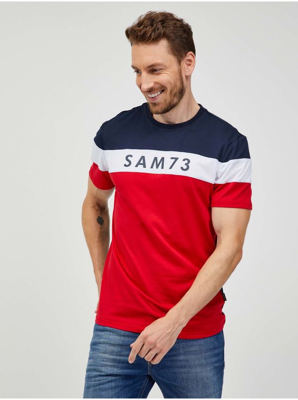 SAM73 SAM73 Blue-Red Men's T-Shirt SAM 73 Kavix - Men