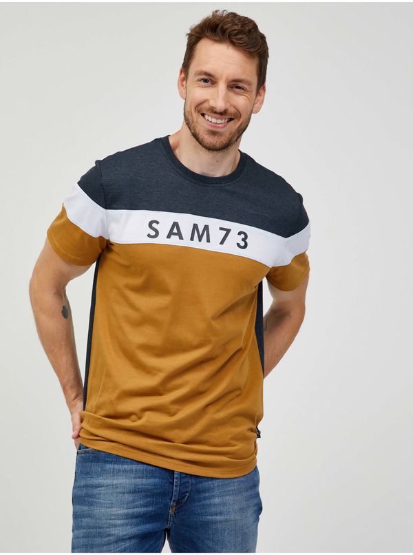 SAM73 SAM73 Grey-mustard Men's T-Shirt SAM 73 Kavix - Men