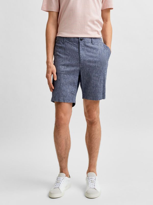 Selected Homme Blue Annealed Chino Shorts Selected Homme Isac - Men