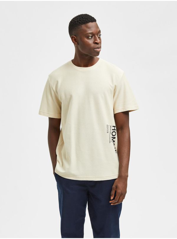 Selected Homme Cream T-Shirt Selected Homme Relax - Men