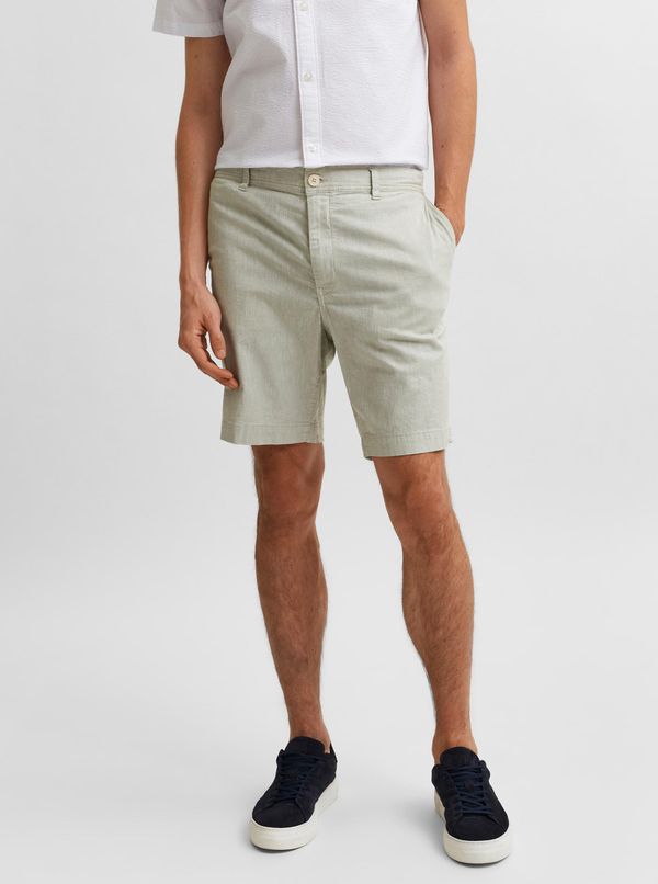 Selected Homme Light Green Annealed Chino Shorts Selected Homme Isac - Men