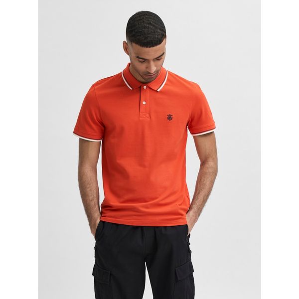 Selected Homme Orange Polo T-Shirt Selected Homme-New-Season - Men