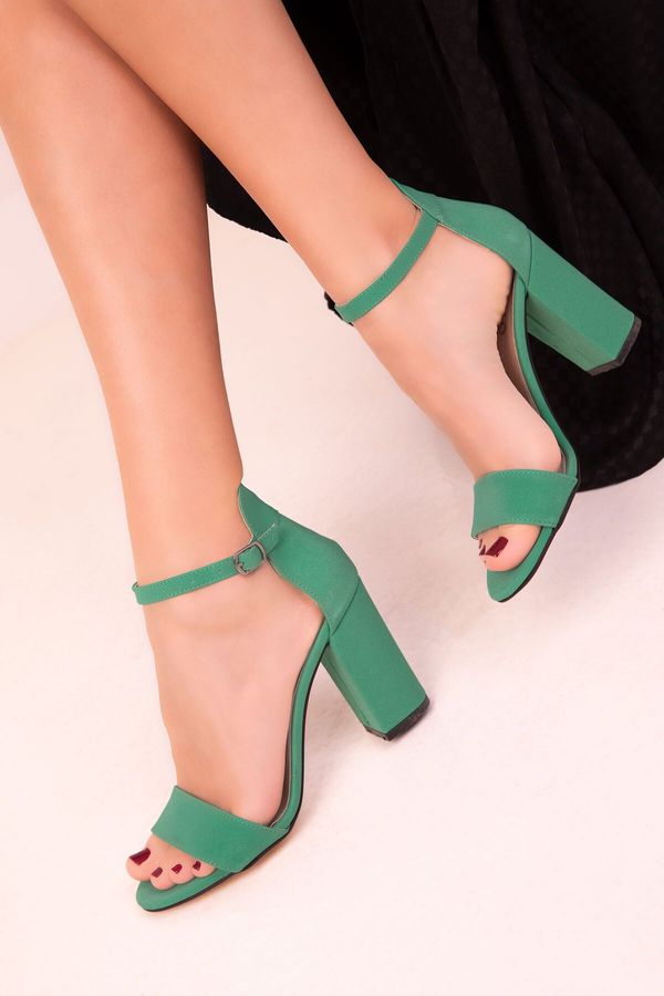 Soho Soho Green Matte Women's Classic Heeled Shoes 14532