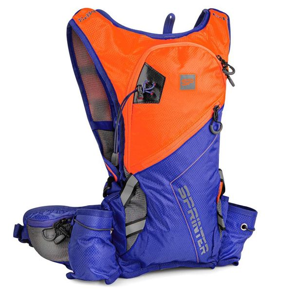 Spokey Spokey SPRINTER Sports, cycling and running backpack 5 l, orange/blue, waterproof