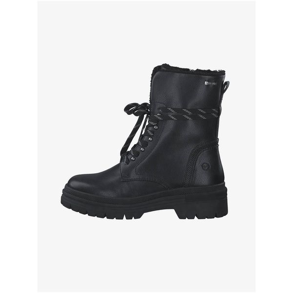 Tamaris Black low boots with artificial fur Tamaris - Ladies