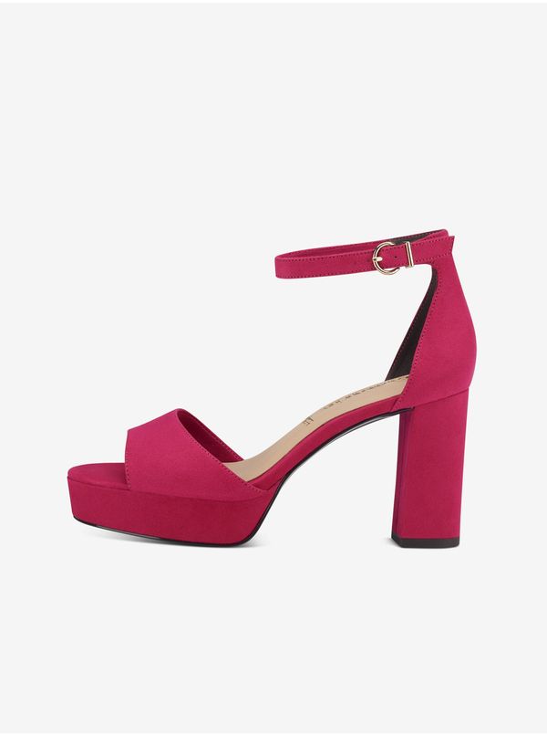 Tamaris Dark pink women's heeled sandals in suede finish Tamaris - Ladies